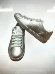 NIB AUTHENTIC GUCCI ACE METALLIC LEATHER SNEAKERS SIZE 6 $680