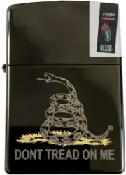 Zippo 66822 Dont Tread On Me Rattlesnake Gadsden Flag Lighter + FLINT PACK