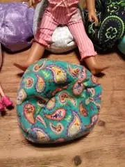 SMALL bean bag beanbag chair For Barbie,BJD,ginny,Wellie Wisher paisley cordroy