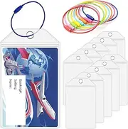 Swpeet 20Pcs Cruise Luggage Tags Clear Tags Cruise Travel Essentials with Steel Loops, Royal Caribbean Luggage Tag Holders Fits for All Royal Caribbean Ships and Celebrity Cruise