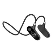 H18 Wireless Bluetooth 5.2 Concept Bone Conduction Power Digital Display Sports Sweat-proof Running Stereo Headphones - Black