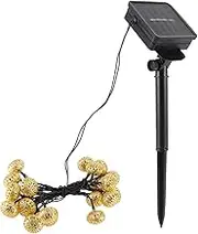 XIASABA 20LED Solar Light Globe String Lights Golden Yellow Warm Yellow Light for Christmas Party Holiday Decoration Indoors and Outdoors Gardens Terraces Lawns Porches Gates Yar