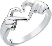 [MOBUTOFU] Heart Hug Ring for Women Adjustable Ring for Teen Girls Fashion Jewelry for Wedding