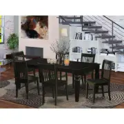 7 Pc Dining Room set with a Dinning Table and 6 Wood Dining ...