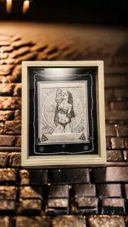 Beautiful Woman Pencil Sketch/Mixed Media Shadowbox Art "Reflecting"