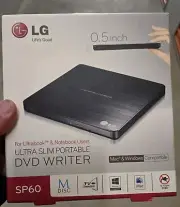 LG SP60 Ultra Slim Portable DVD Writer Mac Windows Burner No AC Cord Needed