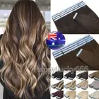 Seamless Tape in Real Human Hair Extensions Invisible Glue Skin Wefts Thick Hair