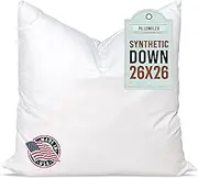 Pillowflex Synthetic Down Pillow Insert for Sham Aka Faux/Alternative (26 Inch by 26 Inch)