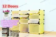 12 Doors DIY Shoe Cabinet Rack Portable Stackable Storage Cloth Toys Organizer