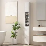 Giantex Bathroom Cabinet Storage 180cm Slim Toilet Laundry Tallboy Cupboard Space Saving White
