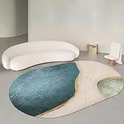Nordic Design Living Room Bedroom Balcony Sofa Area Rugs, Non-Slip Easy to Clean 140x160cm Oval Carpet, Household Kitchen Floor Decor 100x160cm(3.3ft×5.2ft/100×160cm)