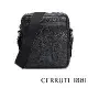 【Cerruti 1881】限量2折 義大利頂級小牛皮斜背包/側背包 全新專櫃展示品(黑色 CEBO05906M)