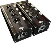1Pair 4-Channel 3-Pin XLR Audio and Over Network Cable Extender, DMX512 Network Signal Extender 1 Male+1 Female