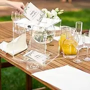 Clear Acrylic Wedding Card Box for Reception, Party, Wishing Well