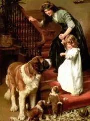 Good Night By Arthur Elsley Mother Child Dogs Painting Paint By Numbers Kit DIY