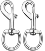 3.5 Inch Flag Swivel Snap Hooks, 2 Pack Clips for Flagpole Rope Silver