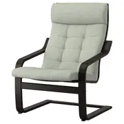 POÄNG armchair, black-brown/Gunnared light green