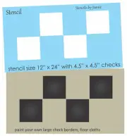 Farmhouse STENCIL 4.5" Check Pattern Family Country Gameboard Floor Cloth Border