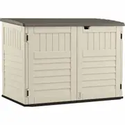 Suncast The Stow-Away Horizontal Resin Storage Shed Outdoor Cabin 4x5FT Vanilla