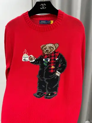 【包你喜歡代購】 小熊紅圍巾毛衣 POLO RALPH LAUREN 小熊針織毛衣 RL紅色小熊毛衣 小馬重新下標 吟吟專用