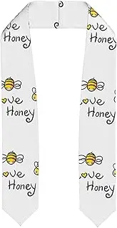 [EdWal] Bee Love Honey print Graduation Stole and Sash Class for Unisex Adult Honor Stole Honor Stole of 2025