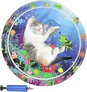 Water Mat for Cats - Colorful Water Play Mat with Inflator | Inflatable Sensory Playing Bed, Pet Supplies for Courtyard, Backyard, Lawn