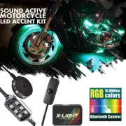 16x Motorcycle led lights Bluetooth Remote 18 color Neon Glow Light Strips Kit