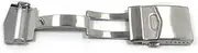 [BGBLKLGPPN] Folding Clasp Stainless Steel Solid Double Button Butterfly Buckle Strap Black Silver 22mm Clasp Strap buckle