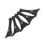 New 4/4 Full Size 1 Pcs 4 String Violin Tailpiece Ebony Wood Flower Inlay