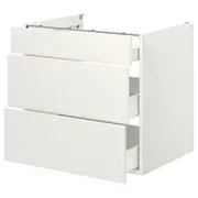 ENHET base cb w 3 drawers, white, 80x62x75 cm