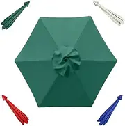 MAEEHDNKM 8.2ft 6Ribs Umbrella Replacement Cloth, Outdoor Patio Umbrella Canopy Cover, Anti-UV Yard Market Table Parasol Top Polyester Fabric Waterproof(Dark Green)