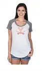 NWT Lauren James University of Virginia UVA Cavaliers White Gray T-Shirt Large