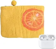 [Generic] Wool Felt Purse,Pear Wool Felt Coin Bag - Pear Coin Bag Orange Coin Storage Purse Felted Wallet Animal Wool Felt Small Wallet