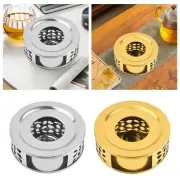 Round Tea Teapot Light Warmer Stainless Steel Candle Holder Home Tea Warmer