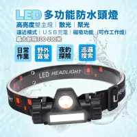 在飛比找蝦皮商城優惠-LED頭燈 USB充電 兩段模式 聚焦/散光 附磁鐵強光頭燈