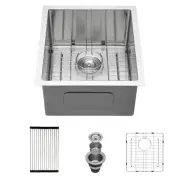 15" Undermount Kitchen Sink: Stainless Steel, 16 Gauge