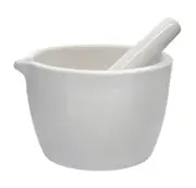 Porcelain Mortar & Pestle Set, 25oz - Unglazed Grinding Surface - Eisco Labs