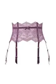 Dita Von Teese Lurex Lace High Waisted Suspender Belt Amethyst SZ 4