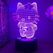 Hello Kitty 3D LED Night Light Acrylic 16 Color Touch Table Desk Lamp Home Decor