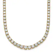 14k Yellow Gold 14 1/2 Ct. Lab Grown Diamond VS/SI+ G+ 18 inch Graduated Tennis Necklace