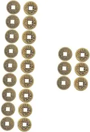 Vaguelly 24 Pcs Vintage Copper Coins Memorial Coins Multi-Function Chinese Coin Good Lucky Coins Five Emperor Coins Success Coins DIY Accessory Decor DIY Car Pendant Coin Brass Chinese Knot
