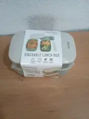 Elegant Stackable Lunch Box with 3 Compartments - Ideal for On-the-Go Meals