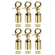 0.51" Cord End Cap Terminator Cord for Tassel Jewelry Making, 6Pcs Gold