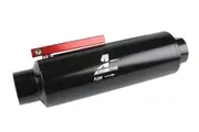 ARO 12332 Aeromotive Filter w/Shutoff 100m SS Mesh AN12 Bright-Dip Black 2-12"OD