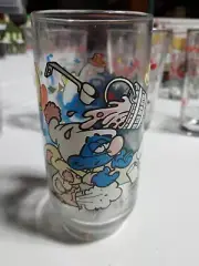Vintage 1983 Smurf's ~ Clumsy Smurf ~ Drinking Glass