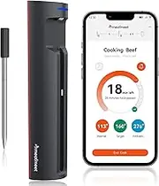 Meatmeet Pro Wireless Meat Thermometer, WiFi and Bluetooth Smart Cooking Thermometer with App Alerts, IP67 Waterproof & Heat-Resistant for BBQ, Oven, Grill, Air Fryer