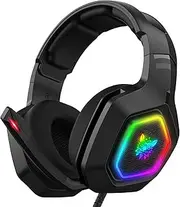 K10 Gaming Headset Wired Headphones with Microphone Noise C ling Earphones for Computer PC Gamer Black