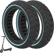 VOLOHAS 60/65-6.9 Replacement Wheels Solid Rubber Tyres 10 Inch Solid Tyres for Ninebot Max G2 G2D G2E G65 Electric Scooter Rear Replacement Tyres Solid Tyres Non-Slip Puncture Proof (Blue, Pack of 2)