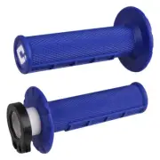 Odi V2 Half Waffle MX Lock-On Grips Blue For HUSQVARNA TE 300 2014-2018