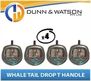 Recessed Folding T Lock / Handle (Trailer Caravan, Toolbox) Drop T Whale Tail x4